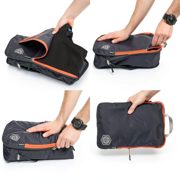 Compression Packing Cubes Volcano Grey Orange 3-Piece Set by TRIPPED-7