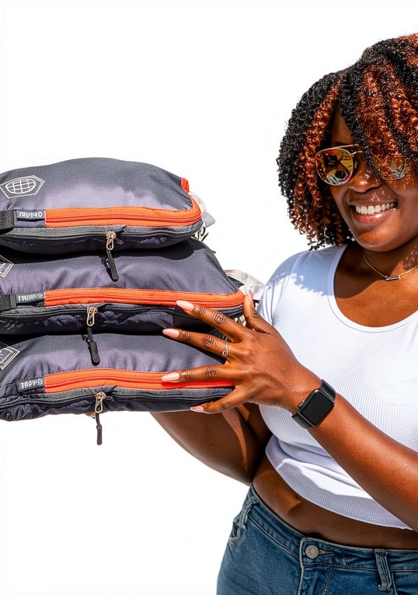 Compression Packing Cubes Volcano Grey Orange 3-Piece Set by TRIPPED-8