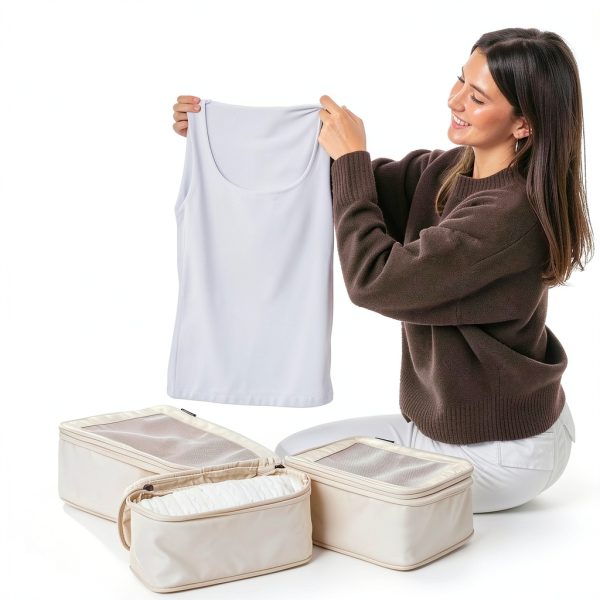 Compression Packing Cubes Aerotrunk 6 Pack Beige Nylon Travel-7