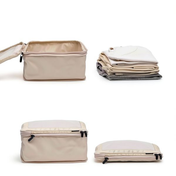Compression Packing Cubes Aerotrunk 6 Pack Beige Nylon Travel-4