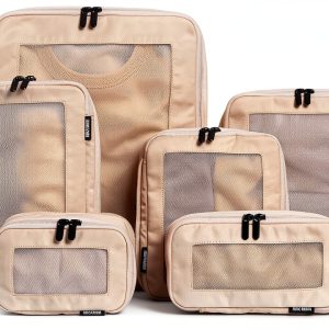 Compression Packing Cubes Aerotrunk 6 Pack Beige Nylon Travel-0