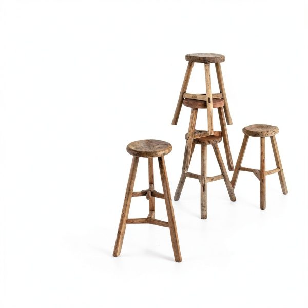 Wooden Stool Artissance Vintage Plant Stand – Natural Wood, 10x10x20-8