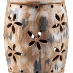 Garden Stool Safavieh Ilia Antiqued Cream Outdoor 14in x 14in x 19in-0