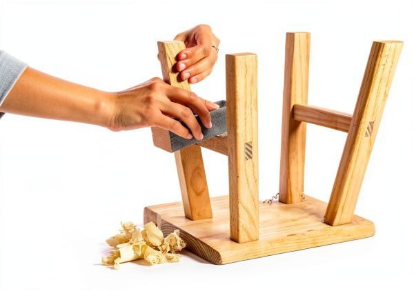 Handmade Solid Wood Stool Milking10 Height Wooden Step Stool Simple Wooden Viking (12" Long 6" Wide)-1