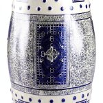 Garden Stool JONATHAN Y TBL1003A Blue/White Ceramic 17.8" Boho Patio-0