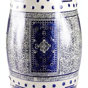 Garden Stool JONATHAN Y TBL1003A Blue/White Ceramic 17.8" Boho Patio-0