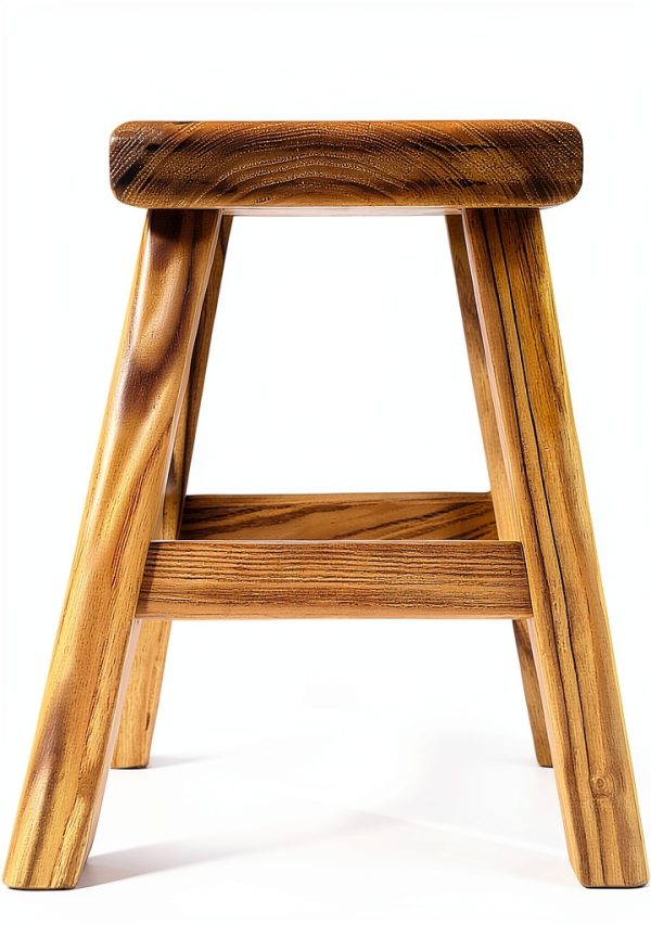 Handmade Solid Wood Stool Milking10 Height Wooden Step Stool Simple Wooden Viking (12" Long 6" Wide)-6