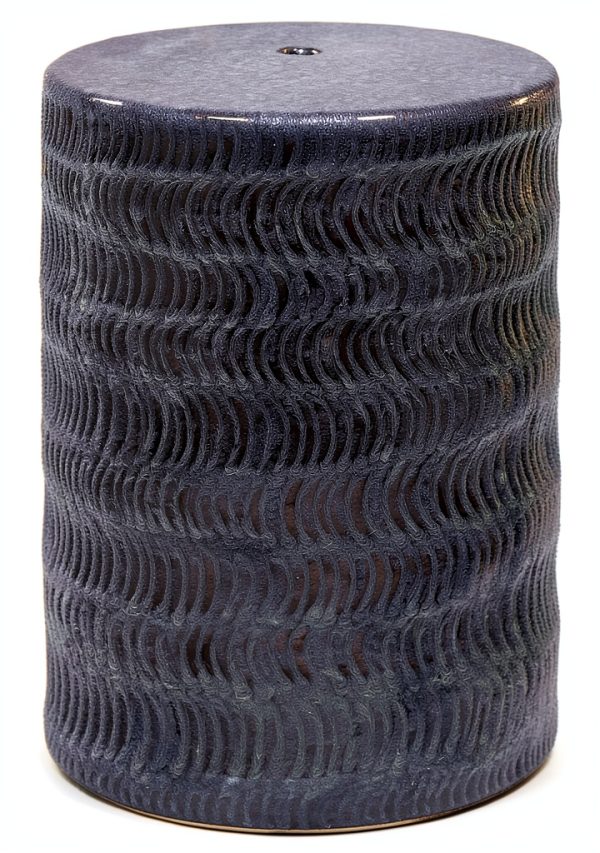 Artistic Weavers Fallon Garden Stool Blue Modern Ceramic Patio Stool-2