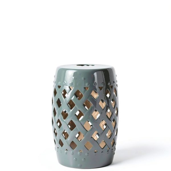 Ceramic Garden Stool Outsunny 13x18 Green Decorative Outdoor Stool-1