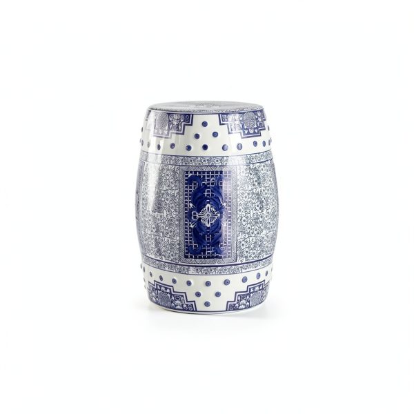 Garden Stool JONATHAN Y TBL1003A Blue/White Ceramic 17.8" Boho Patio-4