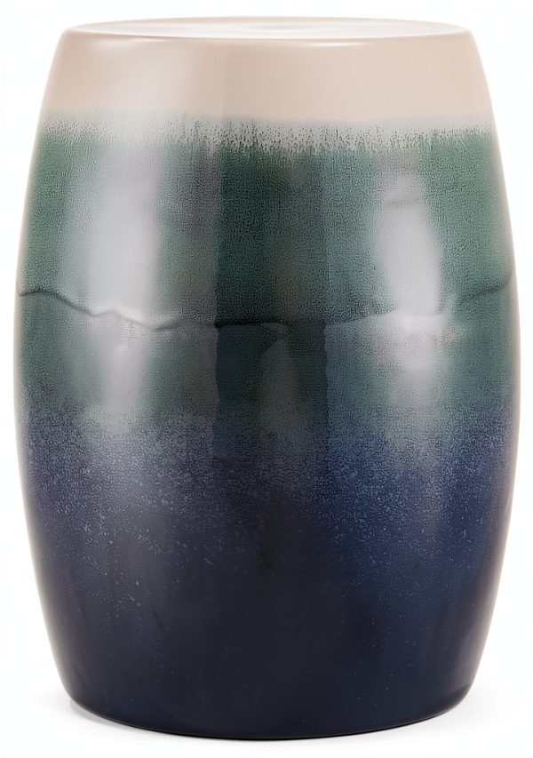 Safavieh Outdoor Collection Norel Blue Ceramic Garden Stool-0
