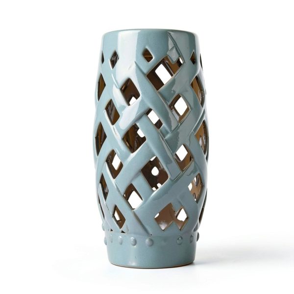 Ceramic Garden Stool Outsunny 13x18 Green Decorative Outdoor Stool-5