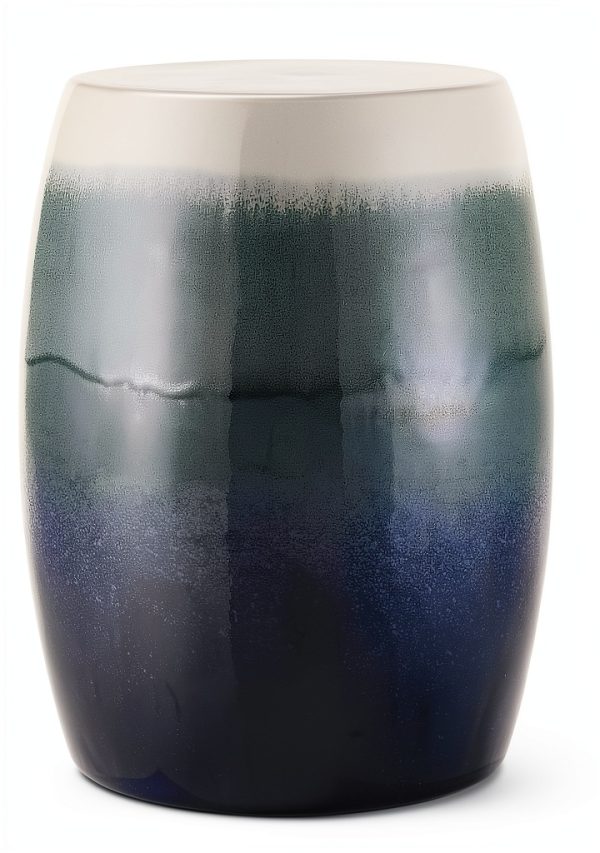 Safavieh Outdoor Collection Norel Blue Ceramic Garden Stool-2