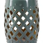 Ceramic Garden Stool Outsunny 13x18 Green Decorative Outdoor Stool-0