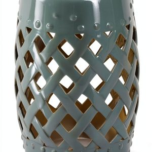 Ceramic Garden Stool Outsunny 13x18 Green Decorative Outdoor Stool-0