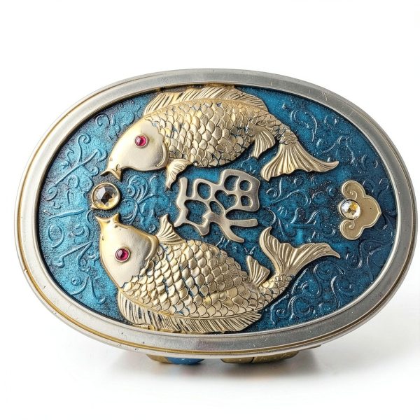 Elephant Stool by VANZUNE - Blue Resin Garden Seat with Koi Fish-7