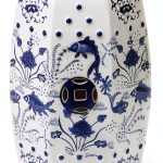 Safavieh Castle Gardens Glazed Ceramic Blue Cloud 9 Garden Stool-0