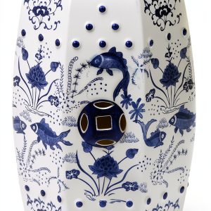 Safavieh Castle Gardens Glazed Ceramic Blue Cloud 9 Garden Stool-0