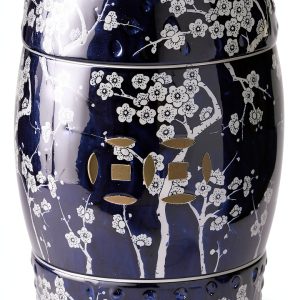 Safavieh Ceramic Garden Stool Dark Blue 13x13x18 Decorative-0