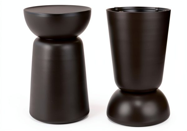 BIRDROCK HOME Metal Decorative Garden Stool and Outdoor Accent Side Table - Modern Industrial Round End Table for Home Furniture, Porch, Patio Decor, Garden, Deck - Dark Antique Bronze, 14" H x 14" D-9