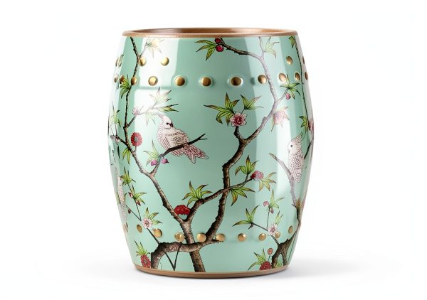 Decorative Ceramic Garden Stool WAINGHS Drum Table Pink Butterfly A-3