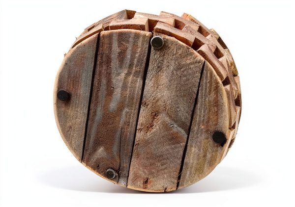 Garden Stool Balkene Home Maya Oval Rustic Wood End Table 16x16x19-3