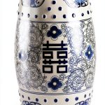 Garden Stool JONATHAN Y TBL1013A 18in Blue/White Chinoiserie Ceramic-0