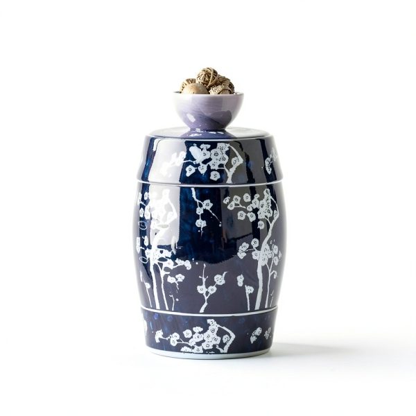 Safavieh Ceramic Garden Stool Dark Blue 13x13x18 Decorative-1