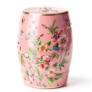 Decorative Ceramic Garden Stool WAINGHS Drum Table Pink Butterfly A-0