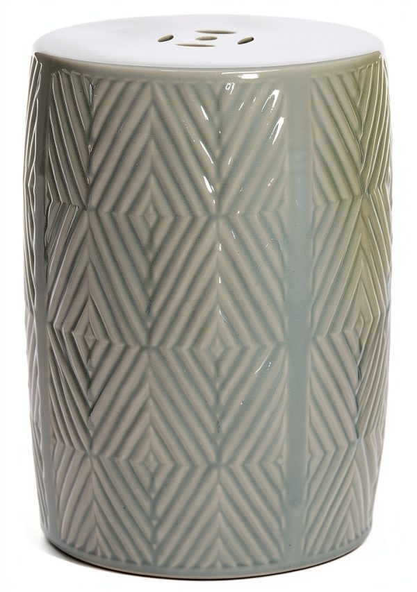 Safavieh Light Blue Ceramic Garden Stool 18in Indoor Outdoor Table-3