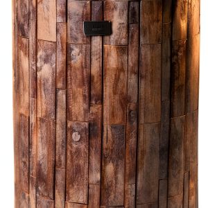 Balkene Home Elyse Round Rustic Garden Stool Wood Outdoor Furniture-0