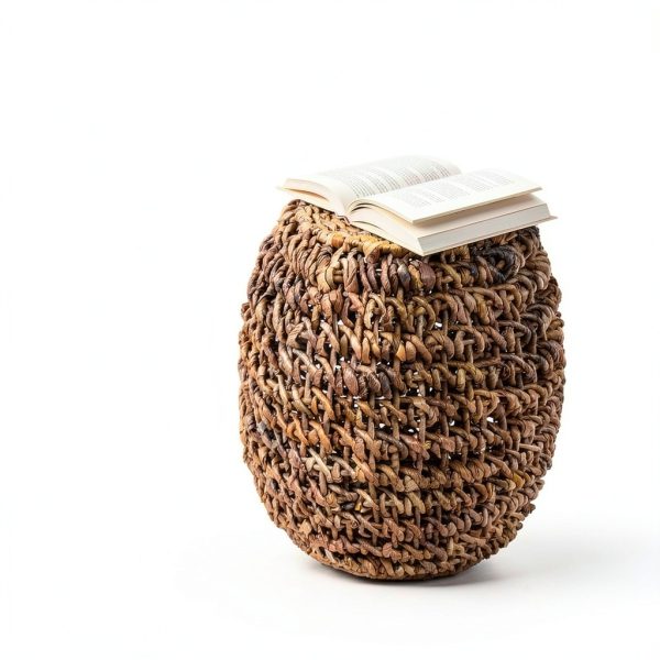 Rustic Bohemian Barrel-Style Stool JONATHAN Y TBL2000A 21in Brown-1