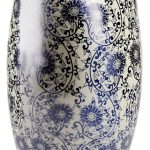 Lotus Blossom Ceramic Garden Stool by JONATHAN Y 17.5 inch Blue White-0