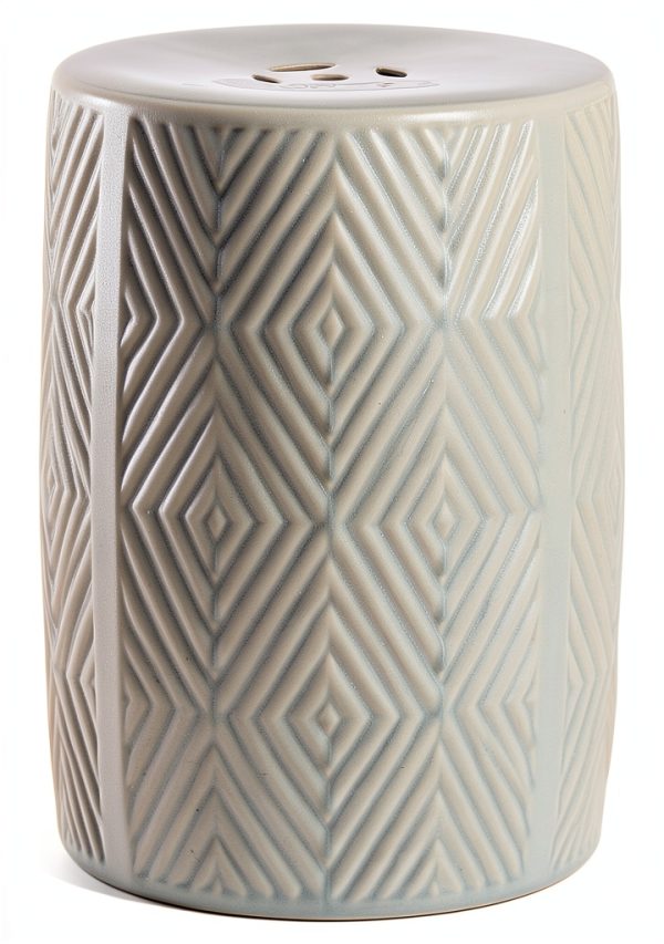 Safavieh Light Blue Ceramic Garden Stool 18in Indoor Outdoor Table-2